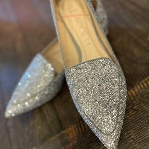 Sole Society Sparkling Silver Flats